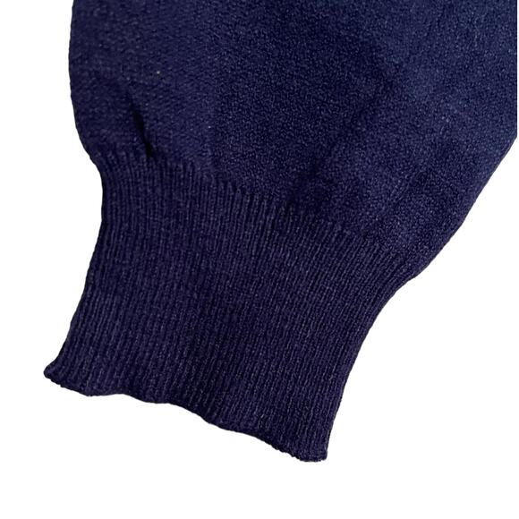 Uniq Women's Lightweight Long Sleeve Navy Blue Sweater Cut Out Neck M L NWT - Picture 4 of 8